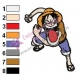 Angry Luffy One Piece Embroidery Design